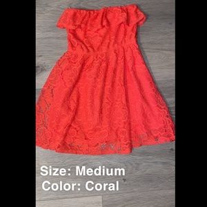 Coral lace dress